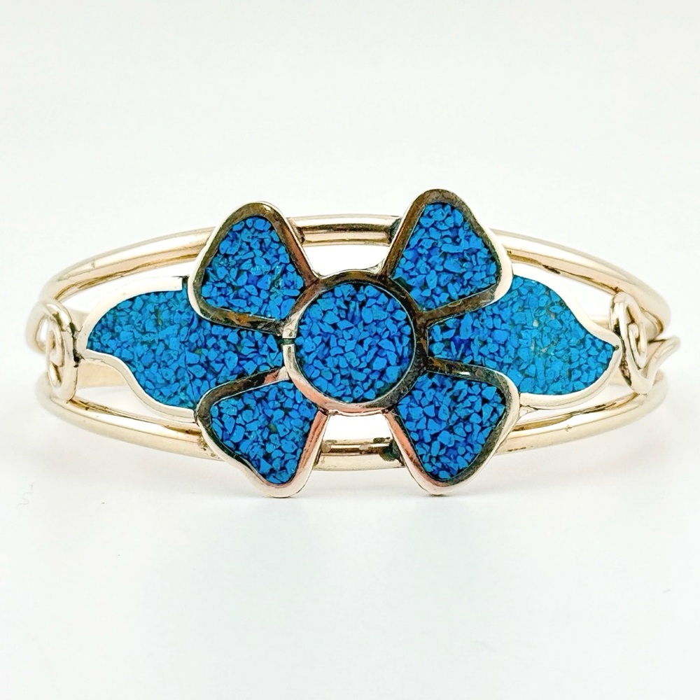 VTG Alpaca Turquoise Inlay Cuff Bracelet